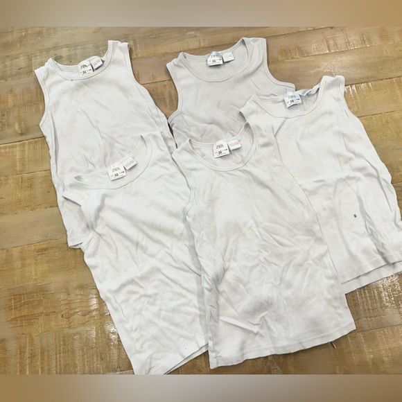 Bundle 8 toddler boys Zara white tee undershirts tops long sleeve - Picture 2 of 13